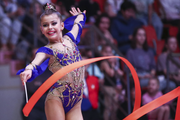 Каролина Тарасова (Россия) в упражнении с лентой на турнире EVGENIYA CUP