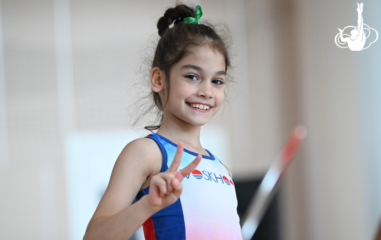 Гимнастка из «Амурского тигра» во время занятия