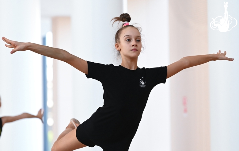 Мирослава Монина во время тренировки