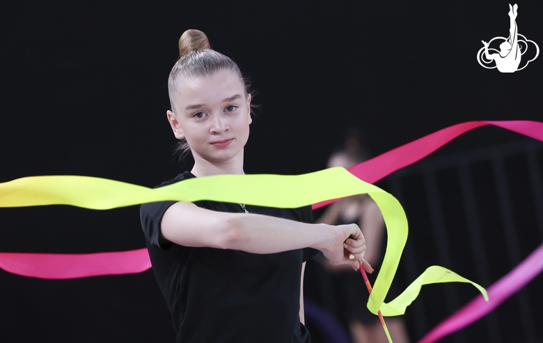 Александра Борисова во время тренировки