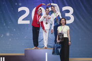 Призеры турнира EVGENIYA CUP среди юниорок на пьедестале