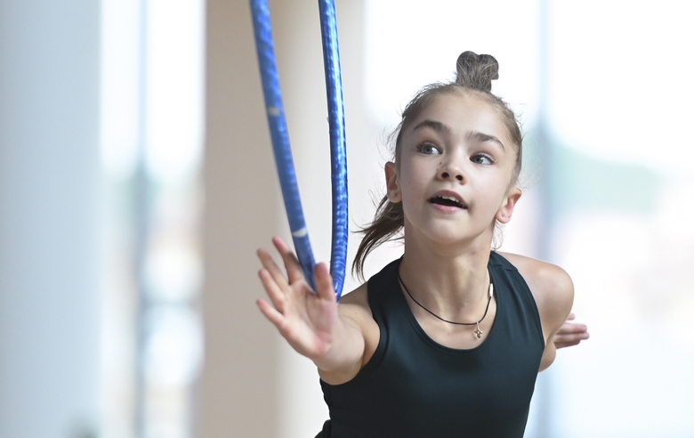 Ксения Савинова завершает отработку программы перед контрольной тренировкой