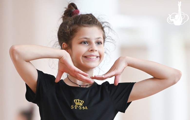 Каролина Тарасова во время тренировки