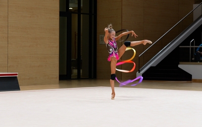 Ева Кононова отрабатывает пробежку после контрольной тренировки