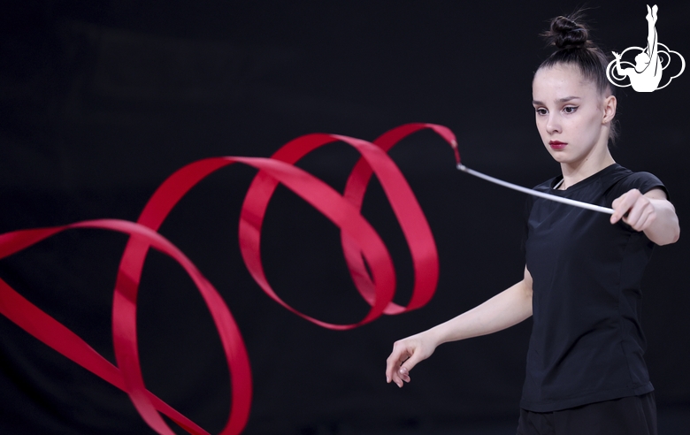 Мария Борисова во время тренировки