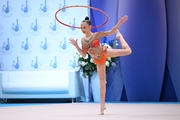 Кристина Дюпина во время выполнения упражнения с обручем на всероссийском турнире «Кубок "Небесная грация"»